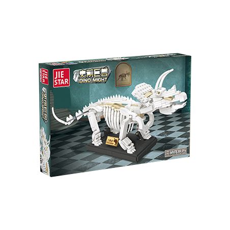 JIESTAR 36004 non  HÓA THẠCH TRICERATOPS bộ đồ chơi xếp lắp ráp ghép mô hình DINO MIGHT 398 khối