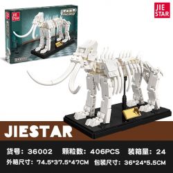 JIESTAR 36002 non  HÓA THẠCH VOI MA MÚT bộ đồ chơi xếp lắp ráp ghép mô hình DINO MIGHT 406 khối