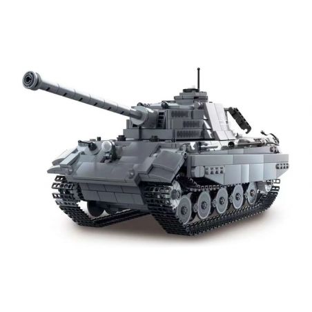 JIAPIN TIANDI JP0181 0181 non  XE TĂNG HẠNG NẶNG TIGER II CỦA ĐỨC bộ đồ chơi xếp lắp ráp ghép mô hình Military Army TIGER II GERMAN HEAVY TANK Quân Sự Bộ Đội 1102 khối