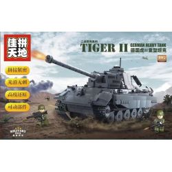 JIAPIN TIANDI JP0181 0181 non  XE TĂNG HẠNG NẶNG TIGER II CỦA ĐỨC bộ đồ chơi xếp lắp ráp ghép mô hình Military Army TIGER II GERMAN HEAVY TANK Quân Sự Bộ Đội 1102 khối