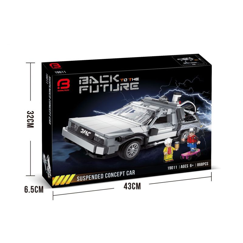 BRICK ELEMENT 19011 non  KHÁI NIỆM HỆ THỐNG TREO XE bộ đồ chơi xếp lắp ráp ghép mô hình BACK TO THE FUTURE SUSPENDED CONCEPT CAR 868 khối