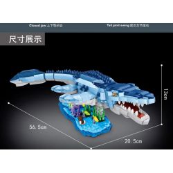 GAOMISI T2020 2020 non  THẾ GIỚI KHỦNG LONG MOSASAUR bộ đồ chơi xếp lắp ráp ghép mô hình 1158 khối