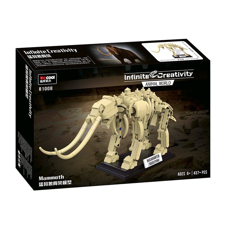 Decool 81008 Jisi 81008 non  MÔ HÌNH BỘ XƯƠNG VOI MA MÚT bộ đồ chơi xếp lắp ráp ghép mô hình Arts & Crafts ANIMAL WORLD MAMMOTH 437 khối