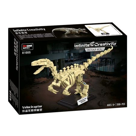 Decool 81005 Jisi 81005 non  MÔ HÌNH BỘ XƯƠNG VELOCIRAPTOR bộ đồ chơi xếp lắp ráp ghép mô hình DINOSAUR WORLD VELOCIRAPTOR 358 khối