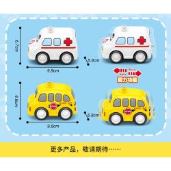 SEMBO 690000 non  XE CỨU THƯƠNG BUÝT KÉO LẠI BÉ KAKI bộ đồ chơi xếp lắp ráp ghép mô hình CACHEEBO