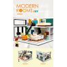 ZHEGAO 00337 non  NGÔI NHÀ THỜI TRANG bộ đồ chơi xếp lắp ráp ghép mô hình Creator MODERN ROOMS Sáng Tạo 1167 khối