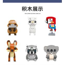JIESTAR 38005 non  THIÊN ĐƯỜNG THÚ CƯNG DỄ THƯƠNG 6 LOẠI MỎ VỊT ALPACA VẸT ĐUÔI DÀI KANGAROO GẤU TRÚC KOALA bộ đồ chơi xếp lắp ráp ghép mô hình Creator Sáng Tạo 638 khối