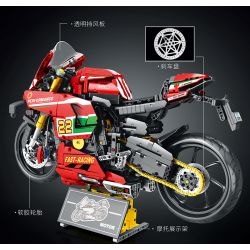 JUHANG TECHNOLOGY 85004 non  MÔ TÔ DUCATI V4R tỷ lệ 1:5 bộ đồ chơi xếp lắp ráp ghép mô hình  Kỹ Thuật Công Nghệ Cao Mô Hình Phương Tiện 1966 khối