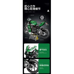 JUHANG TECHNOLOGY 85003 non  KAWASAKI H2 SX SE tỷ lệ 1:5 bộ đồ chơi xếp lắp ráp ghép mô hình  Kỹ Thuật Công Nghệ Cao Mô Hình Phương Tiện 2088 khối