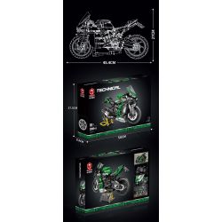 JUHANG TECHNOLOGY 85003 non  KAWASAKI H2 SX SE tỷ lệ 1:5 bộ đồ chơi xếp lắp ráp ghép mô hình  Kỹ Thuật Công Nghệ Cao Mô Hình Phương Tiện 2088 khối