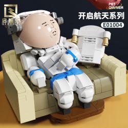 QIZHILE E01004 01004 non  PHI HÀNH GIA NẰM XUỐNG bộ đồ chơi xếp lắp ráp ghép mô hình