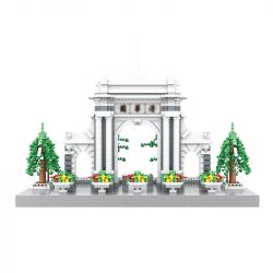 MOYU BLOCK MY92023 92023 non  CỔNG TRƯỜNG NỔI TIẾNG ĐẠI HỌC THANH HOA bộ đồ chơi xếp lắp ráp ghép mô hình 2480 khối