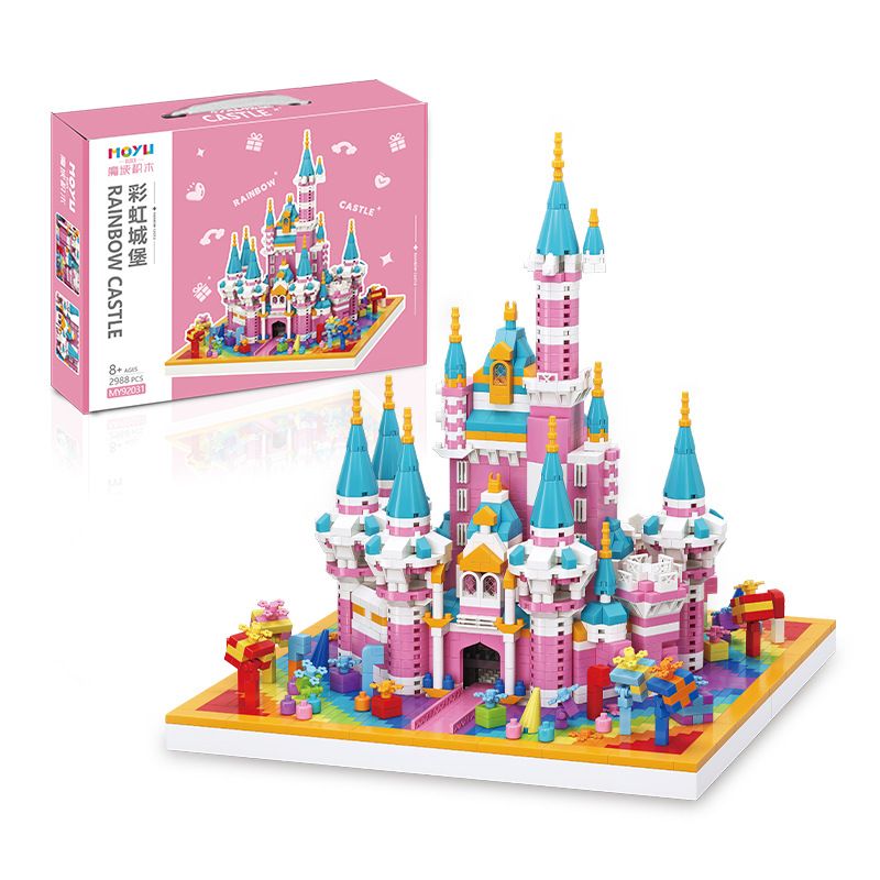 MOYU BLOCK MY92031 92031 non  LÂU ĐÀI MÀU HỒNG bộ đồ chơi xếp lắp ráp ghép mô hình Girl PINK CASTLE Con Gái 2988 khối