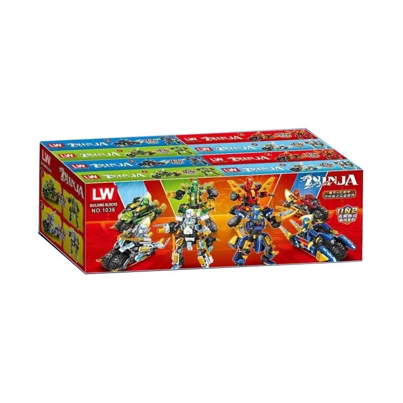 LW 1036 non  XE MÁY NINJA MA 4 PHONG CÁCH bộ đồ chơi xếp lắp ráp ghép mô hình The  Ninjago Movie Ninja Lốc Xoáy 617 khối