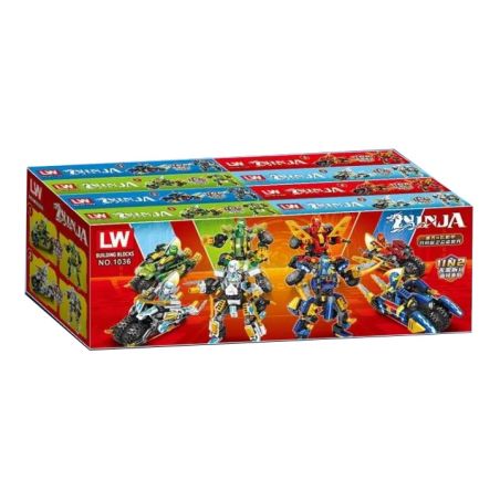 LW 1036 non  XE MÁY NINJA MA 4 PHONG CÁCH bộ đồ chơi xếp lắp ráp ghép mô hình The  Ninjago Movie Ninja Lốc Xoáy 617 khối