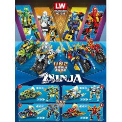 LW 1036 non  XE MÁY NINJA MA 4 PHONG CÁCH bộ đồ chơi xếp lắp ráp ghép mô hình The  Ninjago Movie Ninja Lốc Xoáy 617 khối