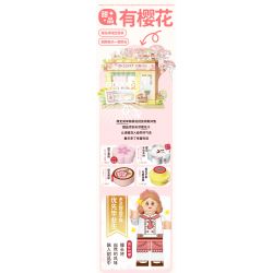 WEKKI 516601 non  CÓ MỘT CỬA HÀNG KẸO HOA ANH ĐÀO bộ đồ chơi xếp lắp ráp ghép mô hình Girl DESSERT HOUSE Con Gái