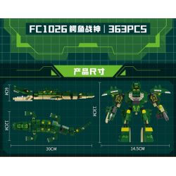 FORANGE FC1026 1026 non  CÁ SẤU ARES bộ đồ chơi xếp lắp ráp ghép mô hình Creator TRANSFORMED MARS Sáng Tạo 363 khối