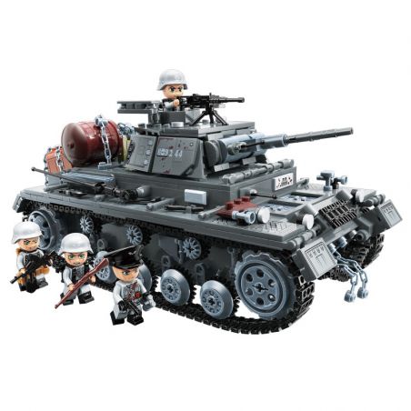 Enlighten 21028 Qman 21028 non  PANZER III F CỦA ĐỨC bộ đồ chơi xếp lắp ráp ghép mô hình Military Army WORLD WAR II Quân Sự Bộ Đội 1058 khối
