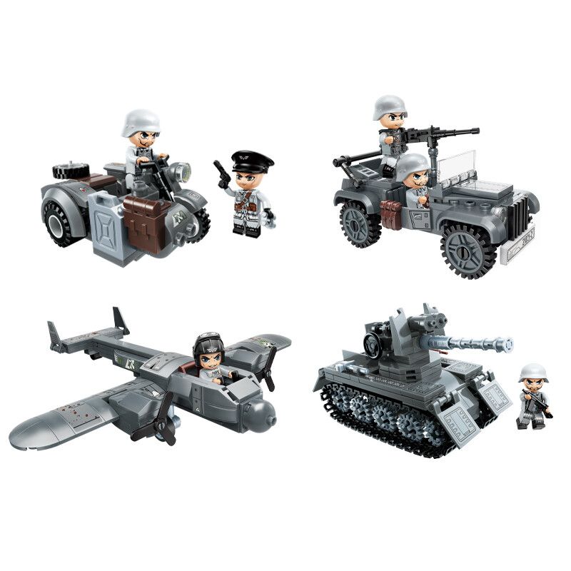 Enlighten 21021 Qman 21021 non  CHIẾN TRƯỜNG 5 HỘP NHỎ bộ đồ chơi xếp lắp ráp ghép mô hình Military Army WORLD WAR II Quân Sự Bộ Đội