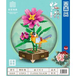 ZHEGAO 01019 non  HOA MẪU ĐƠN bộ đồ chơi xếp lắp ráp ghép mô hình 575 khối