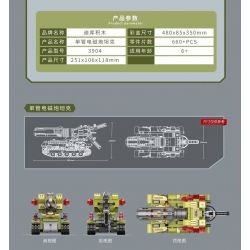 Decool 3904 Jisi 3904 non  XE TĂNG SÚNG ĐIỆN TỪ ???NG ĐƠN bộ đồ chơi xếp lắp ráp ghép mô hình Military Army DECOOL MOTOR Quân Sự Bộ Đội 660 khối
