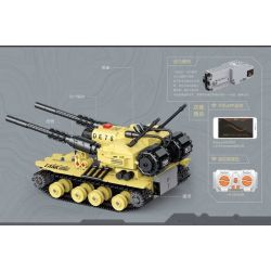 Decool 3906 Jisi 3906 non  XE TĂNG RAILGUN ĐÔI bộ đồ chơi xếp lắp ráp ghép mô hình Creator DECOOL MOTOR Sáng Tạo 618 khối