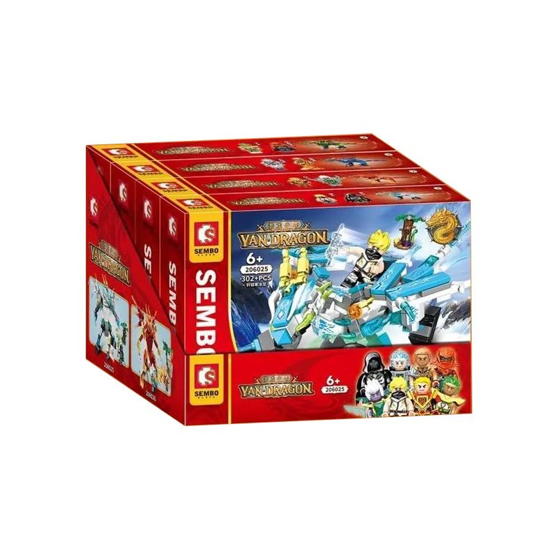 SEMBO 206025 206026 206027 206028 non  CHÚ BÉ RỒNG HOÀNG GIA 4 KIỂU bộ đồ chơi xếp lắp ráp ghép mô hình YAN DRAGON 1224 khối