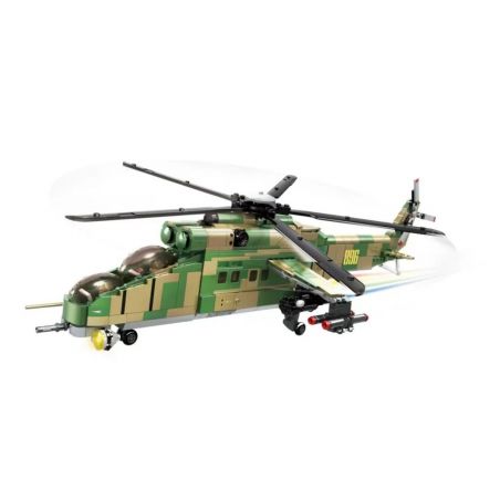 WOMA C0896 0896 non  TRỰC THĂNG VŨ TRANG MI 24 bộ đồ chơi xếp lắp ráp ghép mô hình Military Army AIR FORCE Quân Sự Bộ Đội 1006 khối