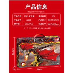 BEAUTY AND 13003 non  SMAUG CON RỒNG bộ đồ chơi xếp lắp ráp ghép mô hình The Lord Of The Rings DRAGON SMAUG Chúa Nhẫn 1359 khối