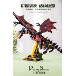 BEAUTY AND 13003 non  SMAUG CON RỒNG bộ đồ chơi xếp lắp ráp ghép mô hình The Lord Of The Rings DRAGON SMAUG Chúa Nhẫn 1359 khối