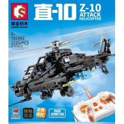 SEMBO 705993 non  PHÁO HẠM Z-10 bộ đồ chơi xếp lắp ráp ghép mô hình Military Army Z-10 ATTACK HELICOPTER Quân Sự Bộ Đội 1225 khối