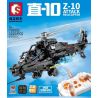 SEMBO 705993 non  PHÁO HẠM Z-10 bộ đồ chơi xếp lắp ráp ghép mô hình Military Army Z-10 ATTACK HELICOPTER Quân Sự Bộ Đội 1225 khối