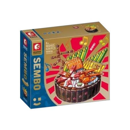 SEMBO 601415 non  HỘP NHẠC SASHIMI bộ đồ chơi xếp lắp ráp ghép mô hình 629 khối