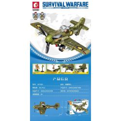 SEMBO 207000 non  ANH SPITFIRE bộ đồ chơi xếp lắp ráp ghép mô hình Military Army SURVIVAL WARFARE Quân Sự Bộ Đội 302 khối