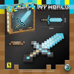 RENZAIMA 733 non  MINECRAFT LẮP RÁP VŨ KHÍ 4 KIỂU bộ đồ chơi xếp lắp ráp ghép mô hình MY WORLD Game Xây Dựng 932 khối