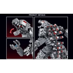 PanlosBrick 687006 Panlos Brick 687006 non  MECHAGODZILLA VỪA bộ đồ chơi xếp lắp ráp ghép mô hình MECHA GODZILLA Chúa Tể Quái Vật 1446 khối