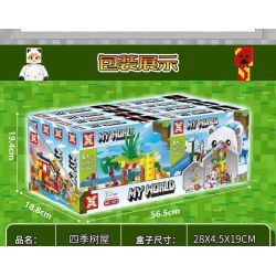 SX 1073 non  NHÀ CÂY BỐN MÙA 4 PHONG CÁCH bộ đồ chơi xếp lắp ráp ghép mô hình Minecraft MY WORLD Game Xây Dựng