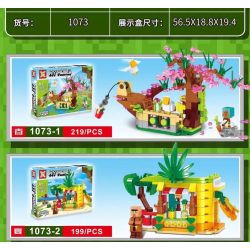 SX 1073 non  NHÀ CÂY BỐN MÙA 4 PHONG CÁCH bộ đồ chơi xếp lắp ráp ghép mô hình Minecraft MY WORLD Game Xây Dựng
