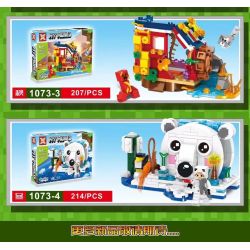 SX 1073 non  NHÀ CÂY BỐN MÙA 4 PHONG CÁCH bộ đồ chơi xếp lắp ráp ghép mô hình Minecraft MY WORLD Game Xây Dựng