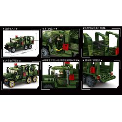 LEYI 88017 non  XE CHỞ NHÂN VIÊN DONGFENG bộ đồ chơi xếp lắp ráp ghép mô hình Military Army DONGFENG TROOP CARRIER Quân Sự Bộ Đội 432 khối