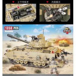 XIANG JUN XJ-809E 809E XJ809E non  XE TĂNG BRADLEY bộ đồ chơi xếp lắp ráp ghép mô hình Military Army M2 BRADLEY Quân Sự Bộ Đội 1350 khối