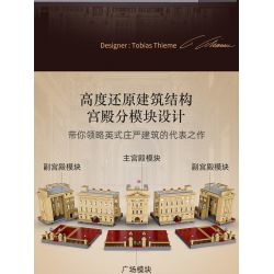 CADA DOUBLEE C61501 61501 non  CUNG ĐIỆN BUCKINGHAM bộ đồ chơi xếp lắp ráp ghép mô hình Architecture BUCKINGHAM PALACE Công Trình Kiến Trúc 5604 khối