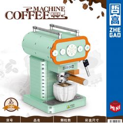 ZHEGAO 01008 non  MÁY PHA CÀ PHÊ HIỆN ĐẠI bộ đồ chơi xếp lắp ráp ghép mô hình Creator COFFEE MACHINE Sáng Tạo 640 khối
