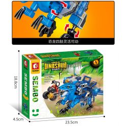 SEMBO 205017 205018 205019 205020 non  THẾ GIỚI KHỦNG LONG 4 PHONG CÁCH bộ đồ chơi xếp lắp ráp ghép mô hình DINOSAUR WORLD 654 khối