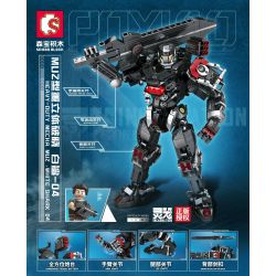 SEMBO 109007 non  LỒNG THẦN MU2 CÁ MẬP TRẮNG BÌNH MINH BA CHIỀU NẶNG-04 bộ đồ chơi xếp lắp ráp ghép mô hình Computer Games HEAVY-DUTY MECHA MU2 WHITE SHARK 04 Trò Chơi 802 khối