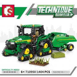 SEMBO 710950 non  TRANG TRẠI MÁY MÓC JOHN DEERE bộ đồ chơi xếp lắp ráp ghép mô hình 1404 khối