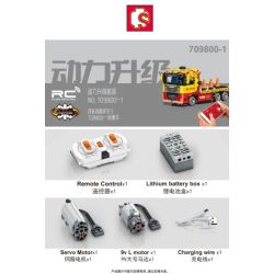 SEMBO 709800 non  XE CỨU THƯƠNG bộ đồ chơi xếp lắp ráp ghép mô hình FLATBED TRUCK 785 khối