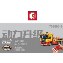 SEMBO 709800 non  XE CỨU THƯƠNG bộ đồ chơi xếp lắp ráp ghép mô hình FLATBED TRUCK 785 khối