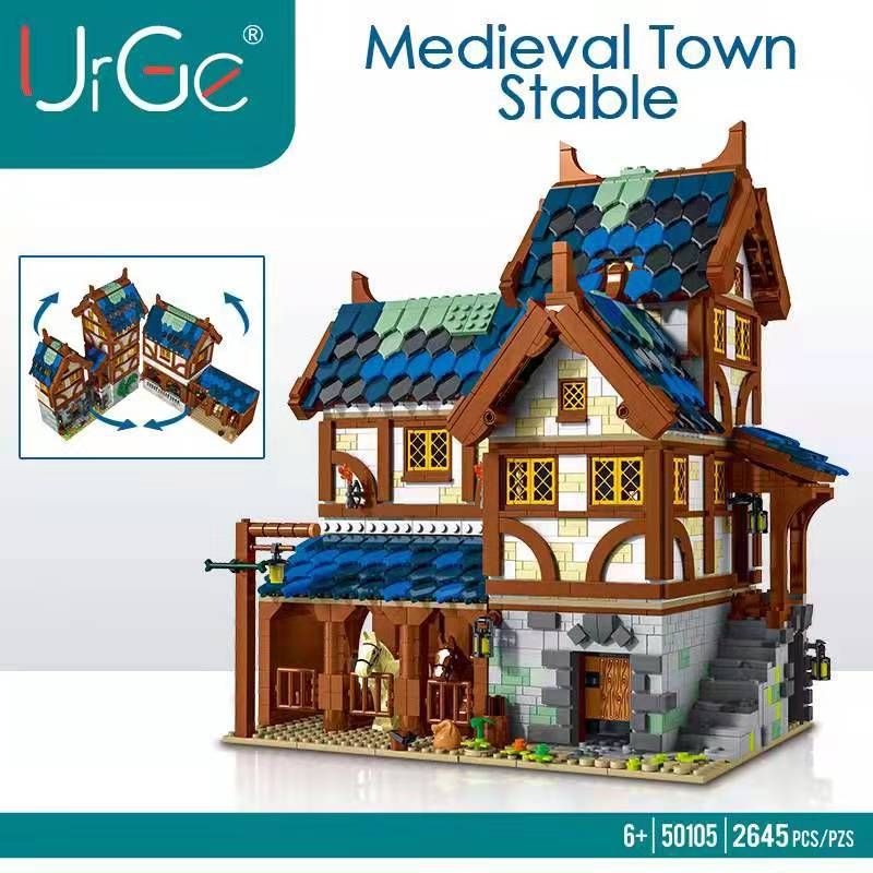 MorkModel 50105 Mork Model 50105 non  CHUỒNG THỜI TRUNG CỔ bộ đồ chơi xếp lắp ráp ghép mô hình MEDIEVAL TOWN STABLE 2645 khối